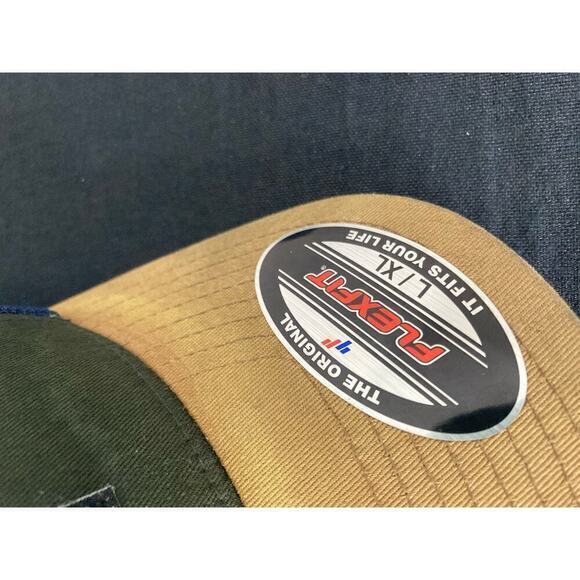 Columbia Flexfit Mesh Ball Cap L Unisex Breathable Multicolor Everest Green Tan - Picture 6 of 12